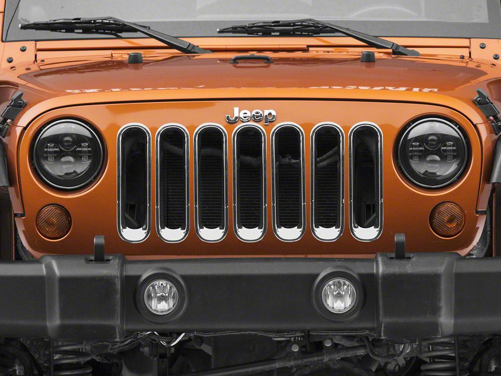 RedRock Grille Inserts; Chrome (07-18 Jeep Wrangler JK)
