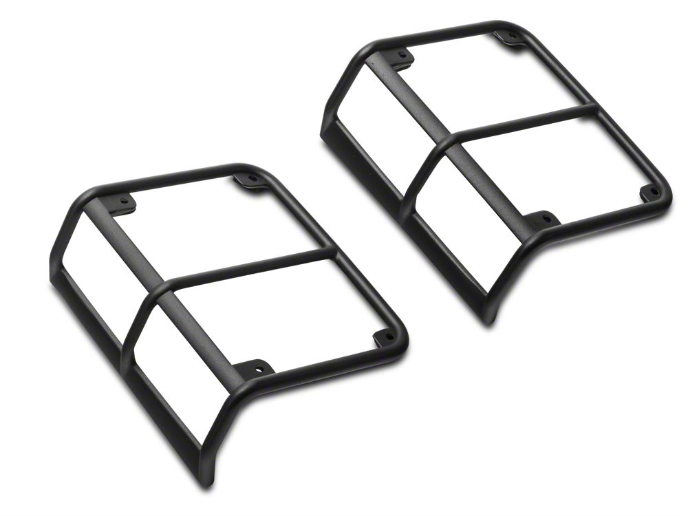 RedRock OE Style Tail Light Guards; Black (07-18 Jeep Wrangler JK)
