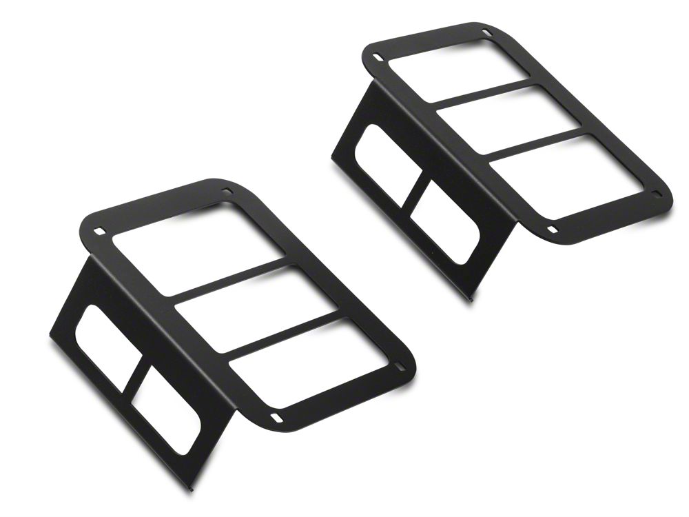 RedRock Tail Light Guards; Black (07-18 Jeep Wrangler JK)