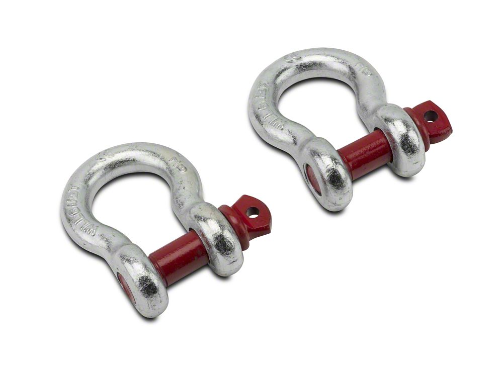 RedRock 7/8-Inch 13,500 lb. D-Ring Shackles; Silver