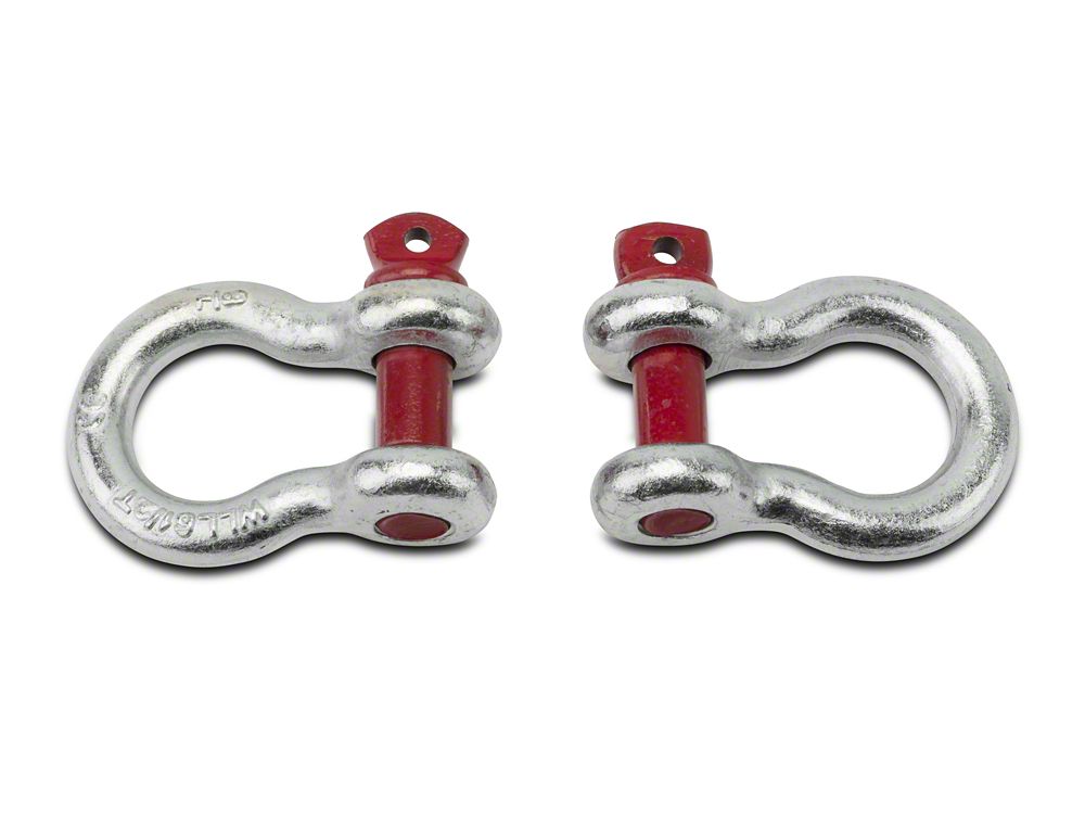 RedRock 7/8-Inch 13,500 lb. D-Ring Shackles; Silver