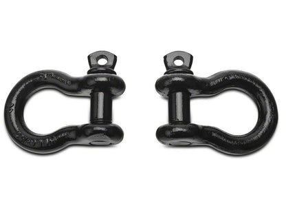 RedRock 7/8-Inch 13,500 lb. D-Ring Shackles; Black