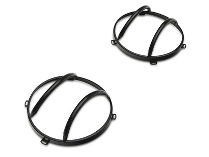 RedRock Euro Headlight Guards; Black (07-18 Jeep Wrangler JK)