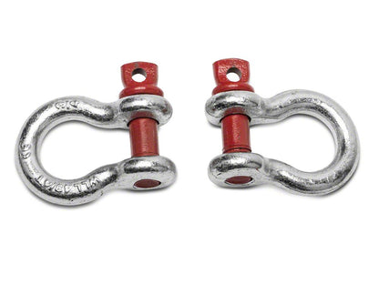 RedRock 3/4-Inch 9,500 lb. D-Ring Shackles; Silver