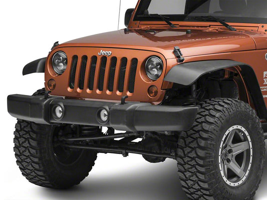 RedRock Wire Mesh Grille Insert; Black (07-18 Jeep Wrangler JK)