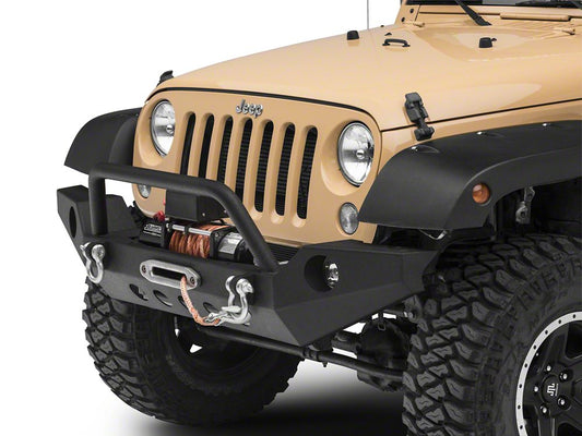 RedRock Full Width Winch Front Bumper with Halogen Fog Lights (07-18 Jeep Wrangler JK)