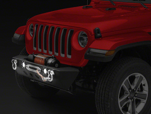 RedRock Stubby Winch Front Bumper with LED Fog Lights (18-25 Jeep Wrangler JL)