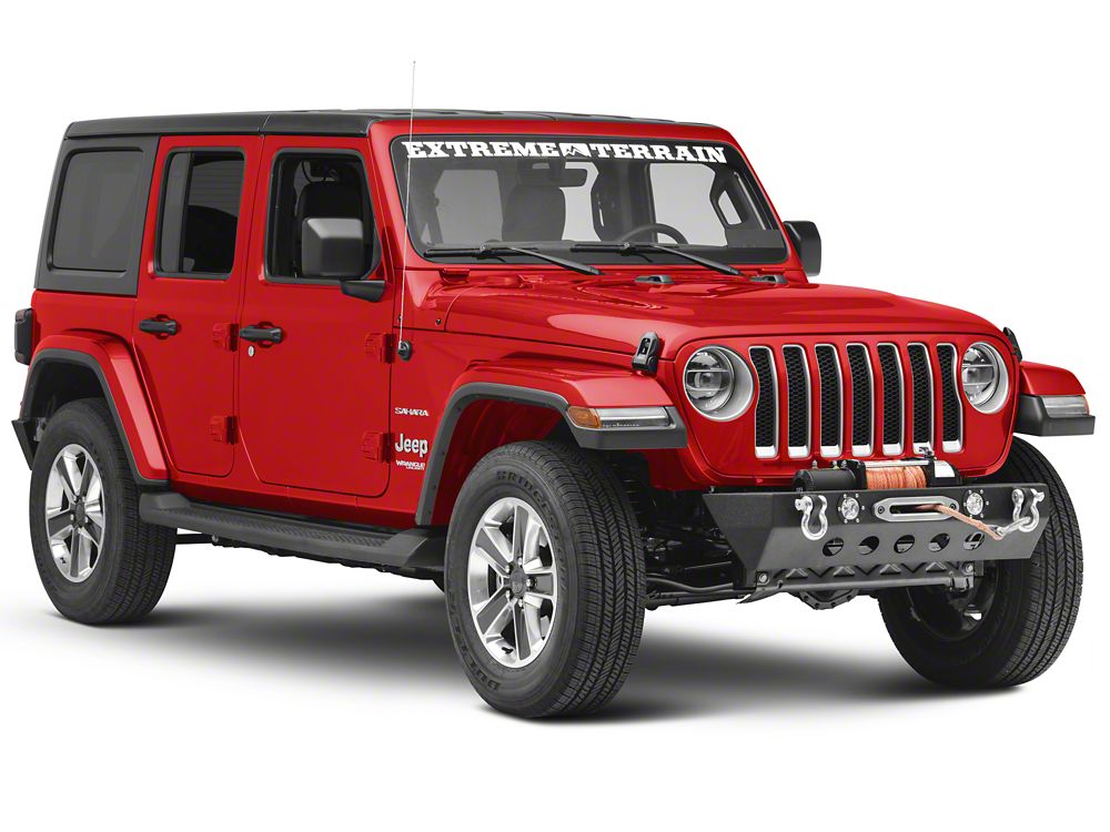 RedRock Stubby Winch Front Bumper with LED Fog Lights (18-25 Jeep Wrangler JL)