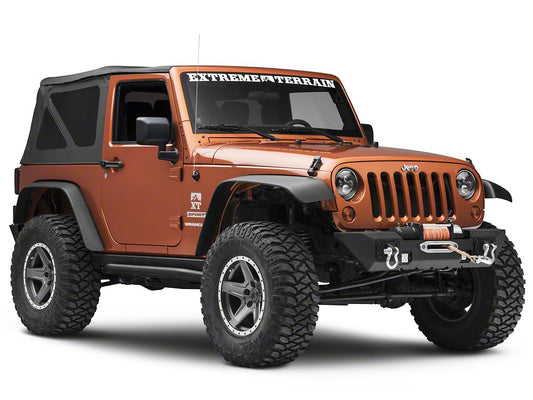 RedRock Max-HD Stubby Front Bumper with LED Fog Lights and Winch Mount (07-18 Jeep Wrangler JK)