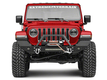 RedRock Max-HD Full Width Winch Front Bumper with Fog Lights and LED Light Bar (18-25 Jeep Wrangler JL)