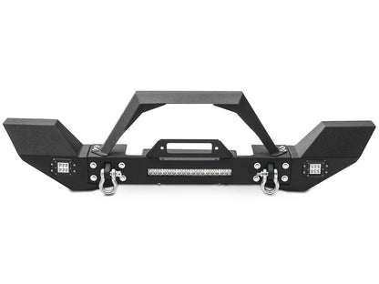 RedRock Max-HD Full Width Winch Front Bumper with Fog Lights and LED Light Bar (18-25 Jeep Wrangler JL)