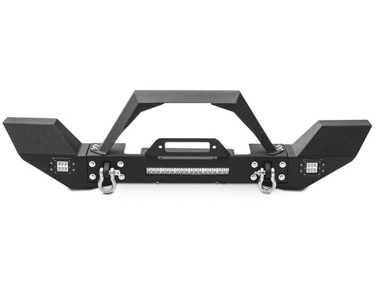 RedRock Max-HD Full Width Winch Front Bumper with Fog Lights and LED Light Bar (07-18 Jeep Wrangler JK)