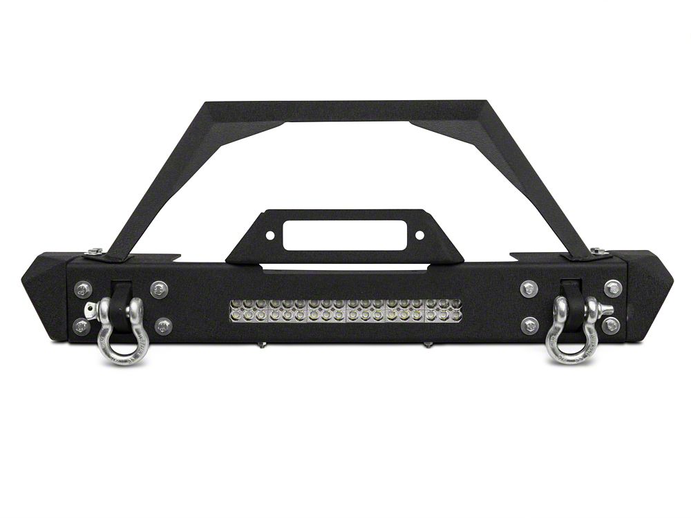 RedRock Max-HD Stubby Winch Front Bumper with LED Light Bar (18-25 Jeep Wrangler JL)