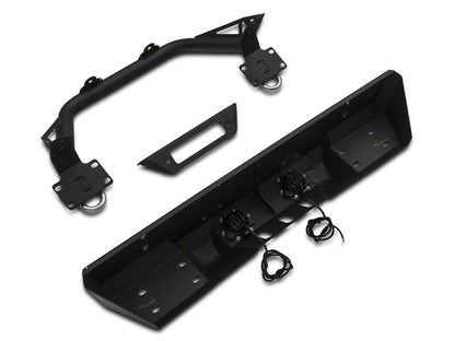 RedRock Stubby Winch Front Bumper with LED Fog Lights and Over-Rider Hoop (18-25 Jeep Wrangler JL)