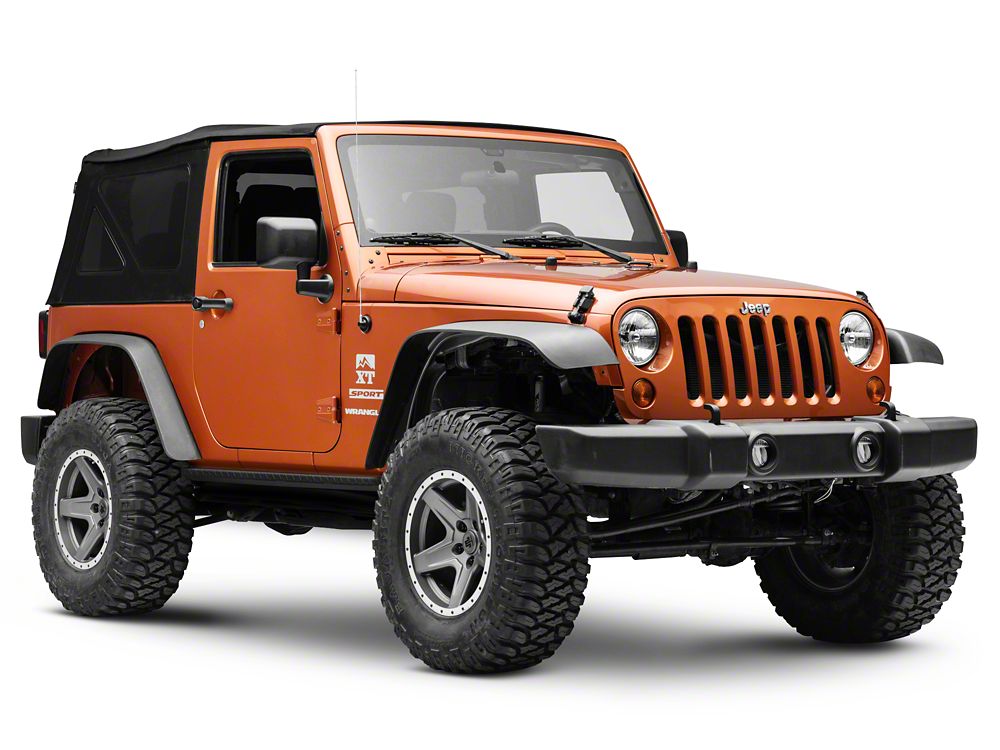 RedRock HD Straight Rocker Steps; Textured Black (07-18 Jeep Wrangler JK 2-Door)