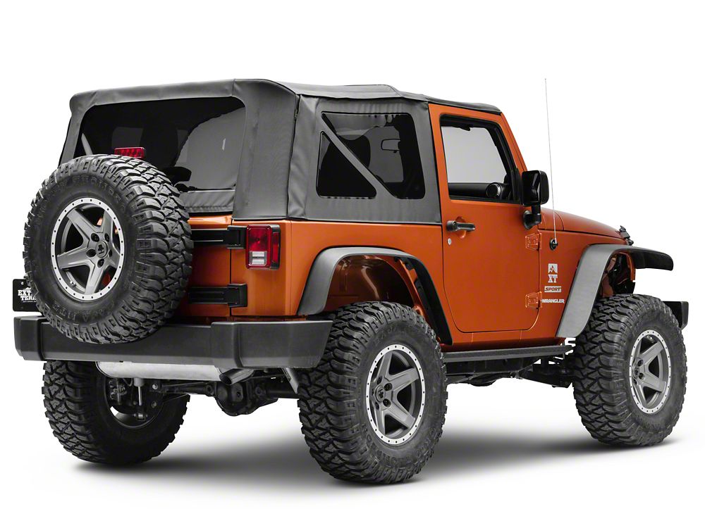 RedRock HD Straight Rocker Steps; Textured Black (07-18 Jeep Wrangler JK 2-Door)