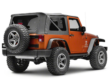 RedRock HD Straight Rocker Steps; Textured Black (07-18 Jeep Wrangler JK 2-Door)
