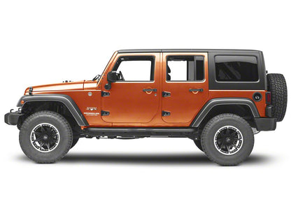 RedRock Door Hinge Covers; Gloss Black (07-18 Jeep Wrangler JK 4-Door)