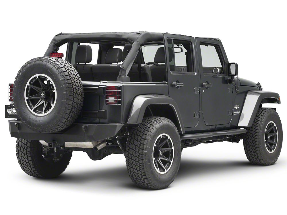 RedRock Tail Light Guards; Matte Black (07-18 Jeep Wrangler JK)