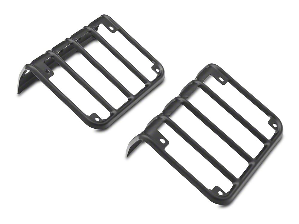 RedRock Tail Light Guards; Matte Black (07-18 Jeep Wrangler JK)