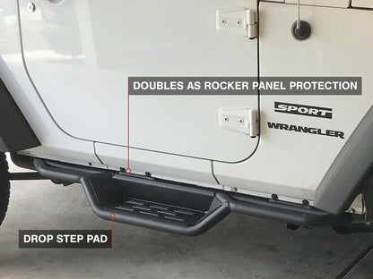 RedRock HD Drop Side Step Bars (07-18 Jeep Wrangler JK 2-Door)