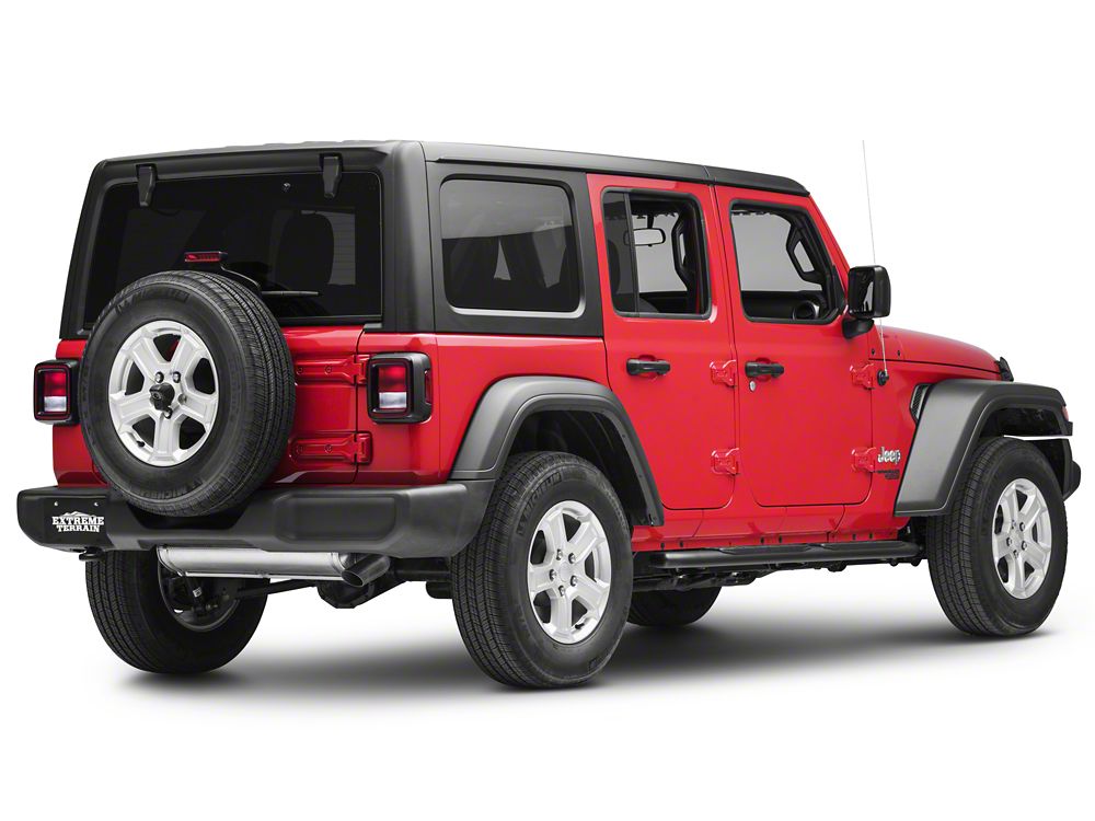 RedRock Pinnacle Oval Bent End Side Step Bars; Fine Textured Black (18-25 Jeep Wrangler JL 4-Door)