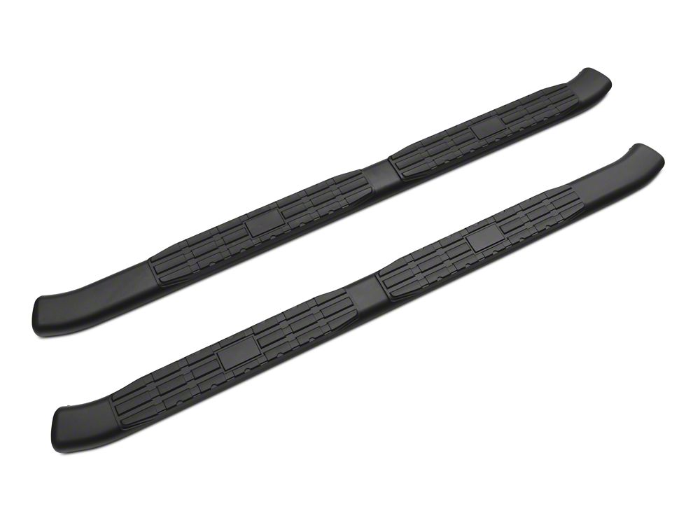 RedRock Pinnacle Oval Bent End Side Step Bars; Fine Textured Black (18-25 Jeep Wrangler JL 4-Door)
