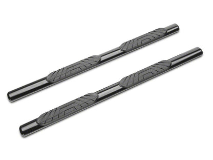 RedRock 4-Inch Oval Straight Side Step Bars; Semi-Gloss Black (18-25 Jeep Wrangler JL 4-Door)
