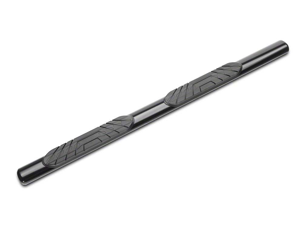 RedRock 4-Inch Oval Straight Side Step Bars; Semi-Gloss Black (18-25 Jeep Wrangler JL 4-Door)
