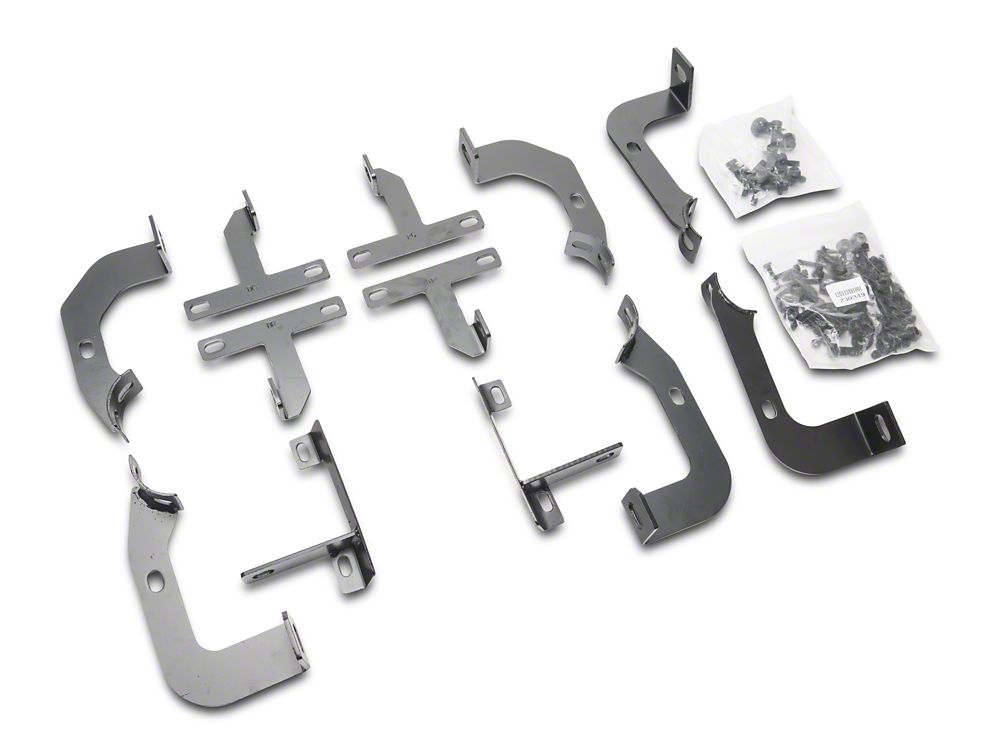 RedRock 4-Inch Oval Straight Side Step Bars; Semi-Gloss Black (18-25 Jeep Wrangler JL 4-Door)