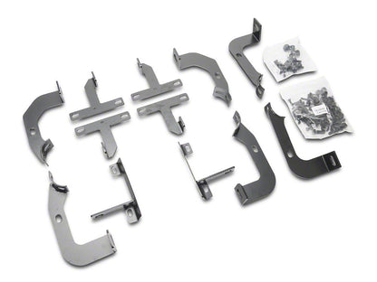 RedRock 4-Inch Oval Straight Side Step Bars; Semi-Gloss Black (18-25 Jeep Wrangler JL 4-Door)