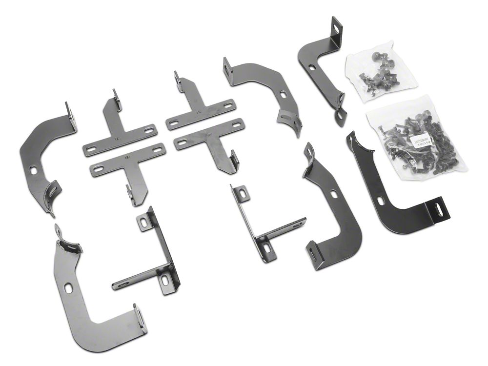 RedRock 3-Inch Round Curved Side Step Bars; Stainless Steel (18-25 Jeep Wrangler JL 4-Door)