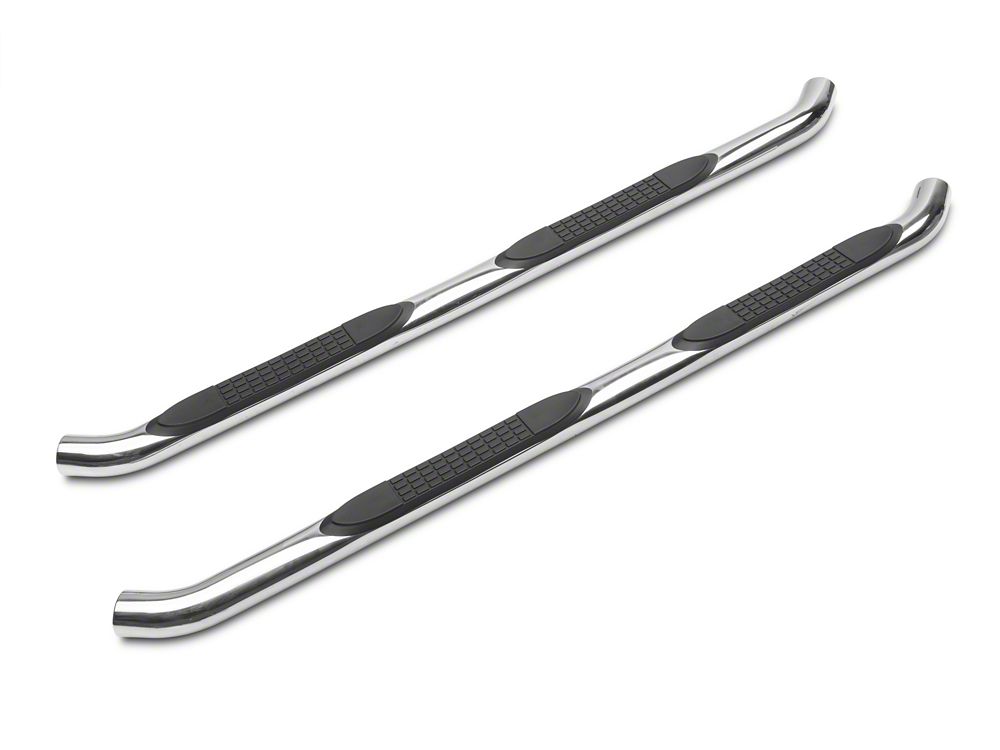RedRock 3-Inch Round Curved Side Step Bars; Stainless Steel (18-25 Jeep Wrangler JL 4-Door)