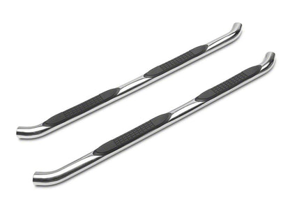 RedRock 3-Inch Round Curved Side Step Bars; Stainless Steel (18-25 Jeep Wrangler JL 4-Door)