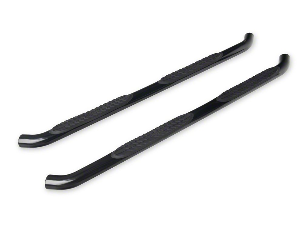 RedRock 3-Inch Round Curved Side Step Bars; Semi-Gloss Black (18-25 Jeep Wrangler JL 4-Door)