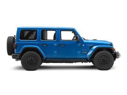 RedRock 3-Inch Round Curved Side Step Bars; Semi-Gloss Black (18-25 Jeep Wrangler JL 4-Door)