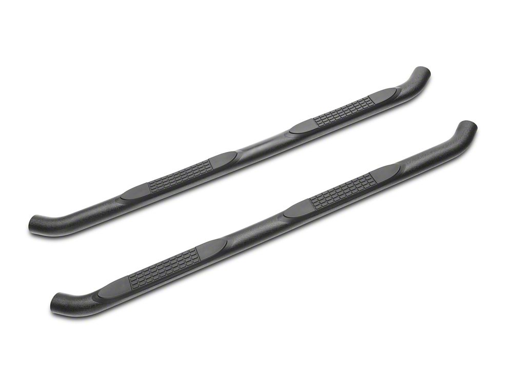 RedRock 3-Inch Round Curved Side Step Bars; Textured Black (18-25 Jeep Wrangler JL 4-Door)