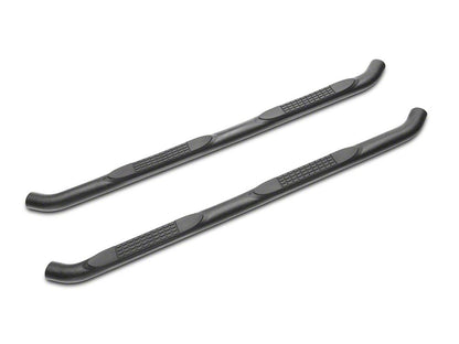 RedRock 3-Inch Round Curved Side Step Bars; Textured Black (18-25 Jeep Wrangler JL 4-Door)