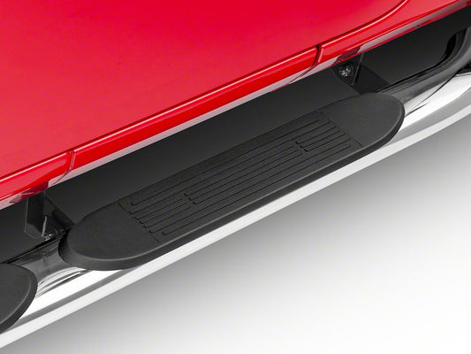 RedRock 4-Inch Oval Curved Side Step Bars; Stainless Steel (18-25 Jeep Wrangler JL 4-Door)