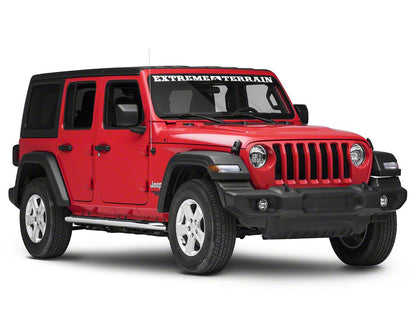 RedRock 4-Inch Oval Curved Side Step Bars; Stainless Steel (18-25 Jeep Wrangler JL 4-Door)