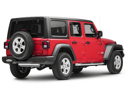 RedRock 4-Inch Oval Curved Side Step Bars; Stainless Steel (18-25 Jeep Wrangler JL 4-Door)