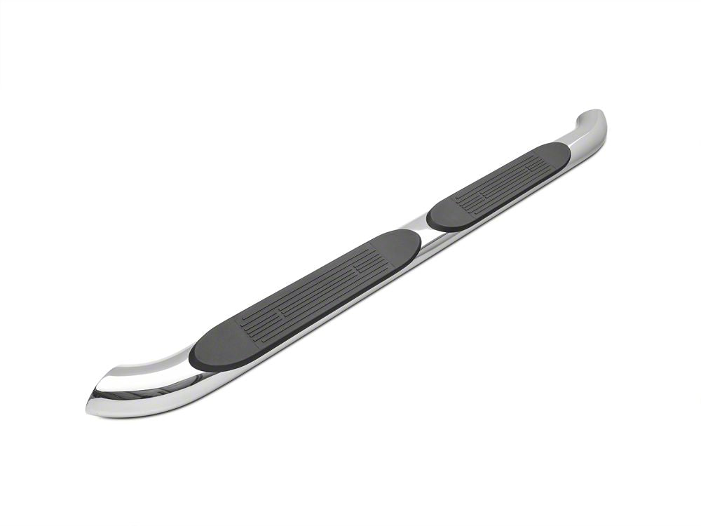 RedRock 4-Inch Oval Curved Side Step Bars; Stainless Steel (18-25 Jeep Wrangler JL 4-Door)