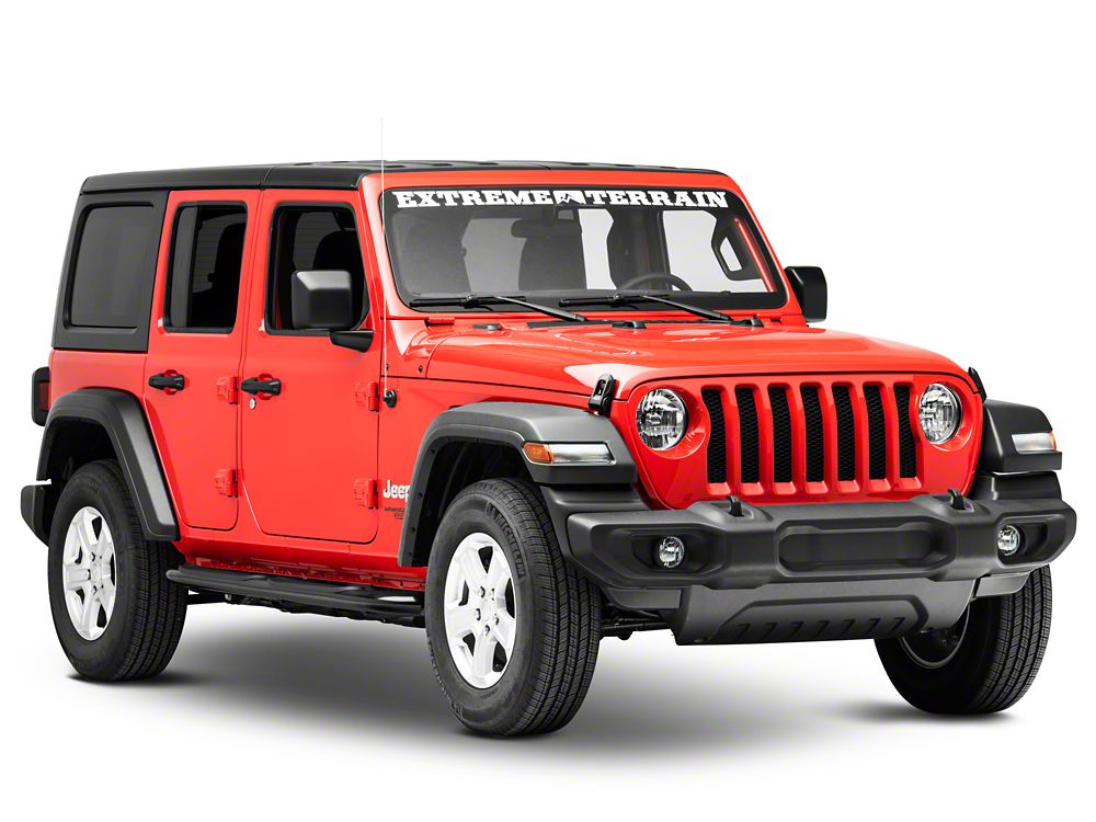 RedRock 4-Inch Oval Curved Side Step Bars; Semi-Gloss Black (18-25 Jeep Wrangler JL 4-Door)