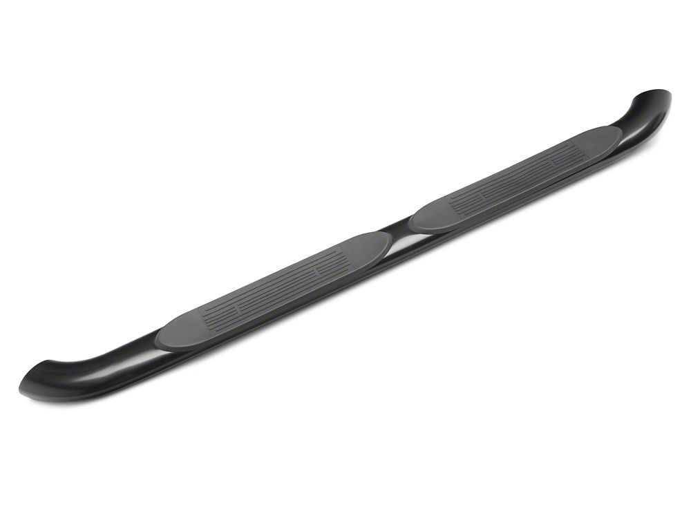 RedRock 4-Inch Oval Curved Side Step Bars; Semi-Gloss Black (18-25 Jeep Wrangler JL 4-Door)