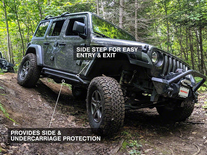 RedRock Rocker Guards; Textured Black (18-25 Jeep Wrangler JL 4-Door)