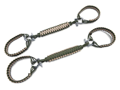 RedRock Front Rollbar Paracord Grab Handles with D-Rings; OD Green and Tan (07-18 Jeep Wrangler JK)