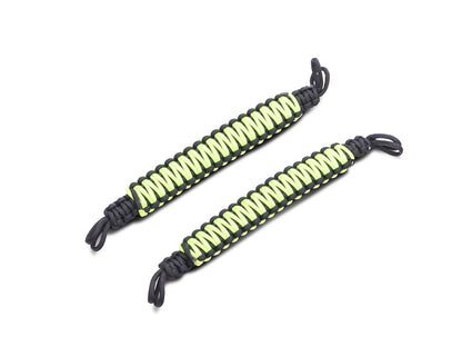 RedRock Rear Soundbar Paracord Grab Handles; Black and Neon Green (07-25 Jeep Wrangler JK & JL 4-Door)
