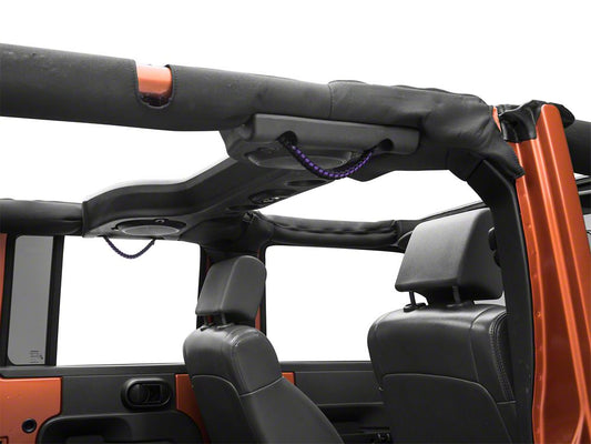 RedRock Rear Soundbar Paracord Grab Handles; Black and Purple (07-17 Jeep Wrangler JK 4-Door)