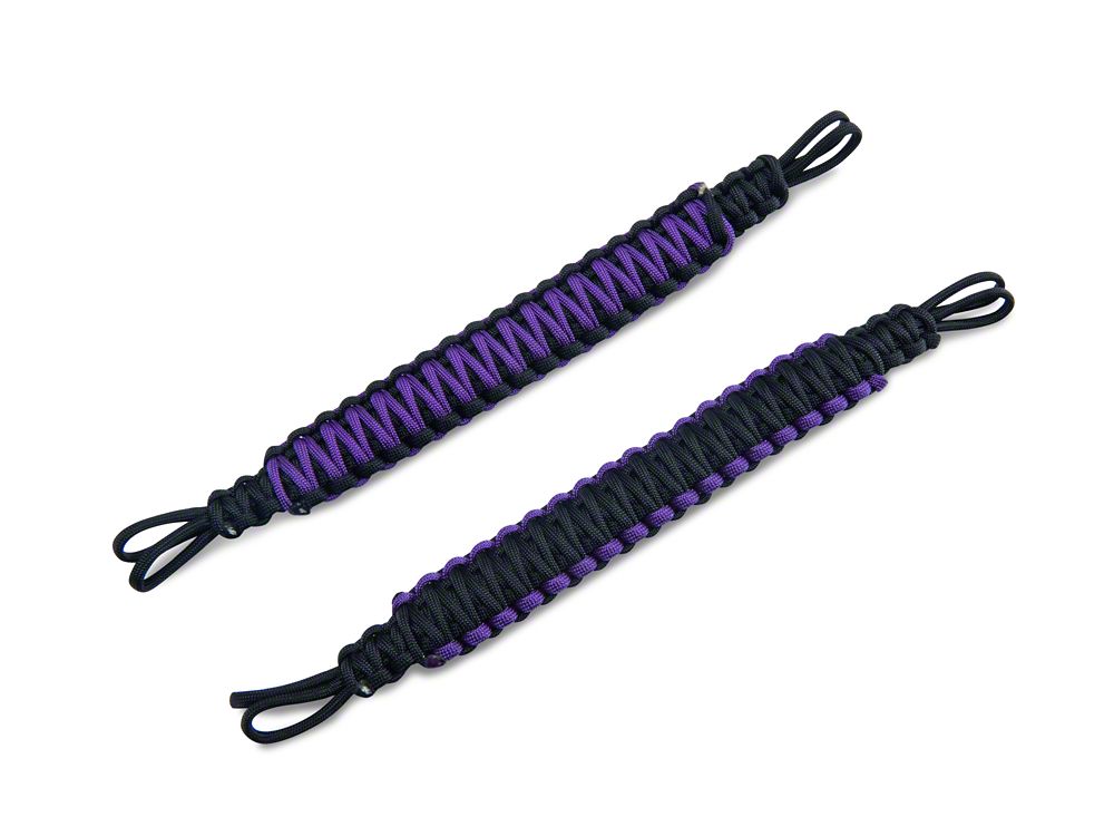 RedRock Rear Soundbar Paracord Grab Handles; Black and Purple (07-17 Jeep Wrangler JK 4-Door)