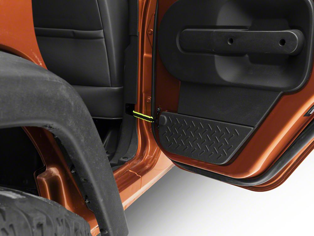 RedRock Rear Paracord Door Limit Straps; Black and Neon Green (07-18 Jeep Wrangler JK 4-Door)